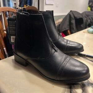 Dubline size 9 black zip paddock boots